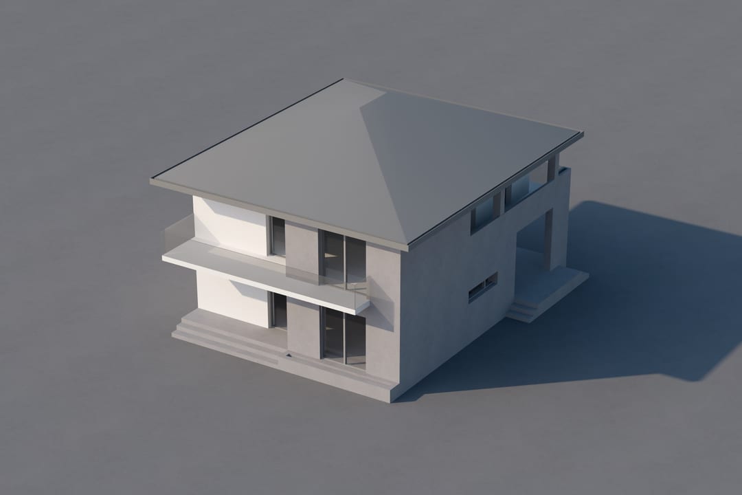 Casa Aeroport — randare aeriană, amplasare pe teren