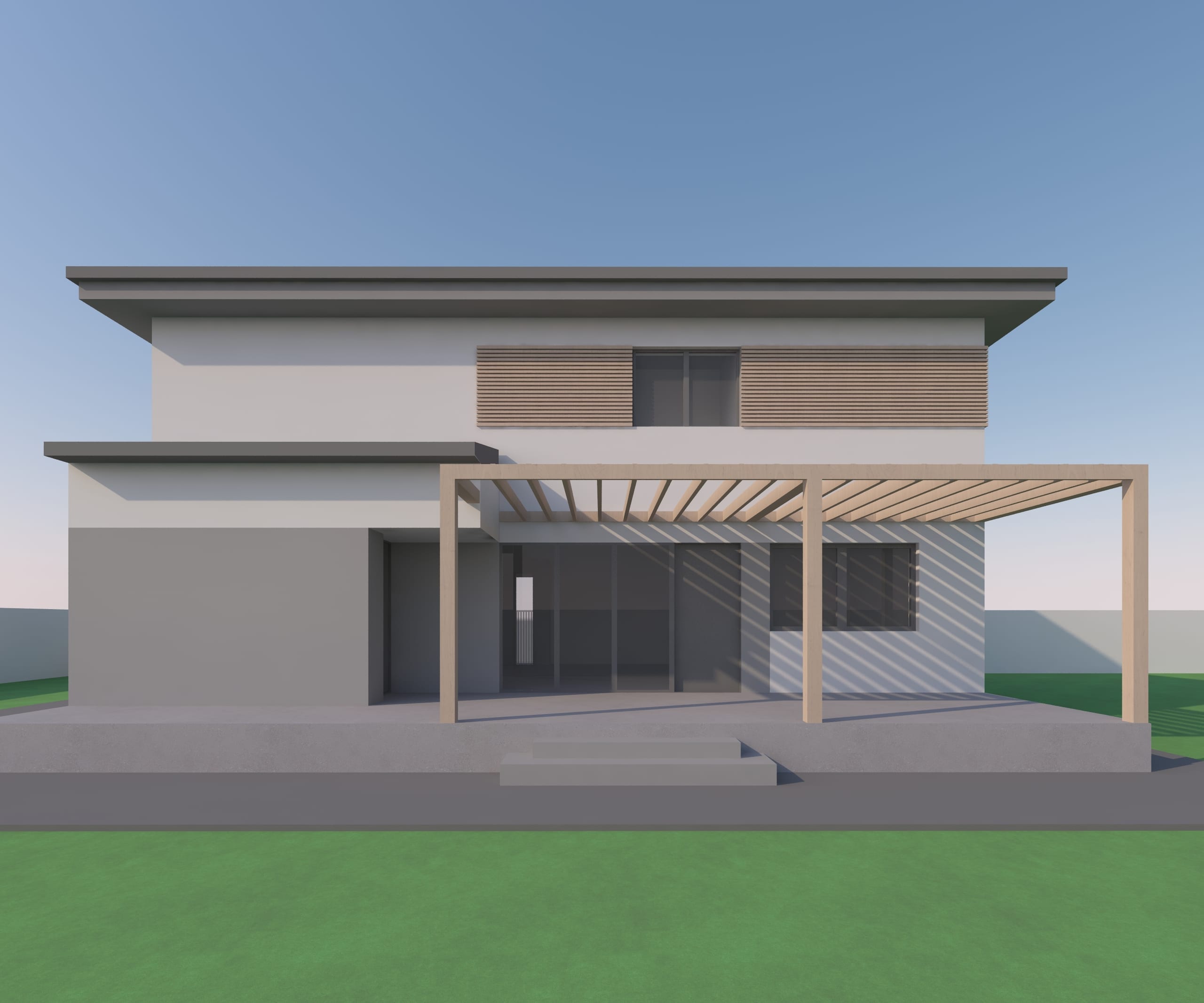 Casa Amza — randare fațadă principală