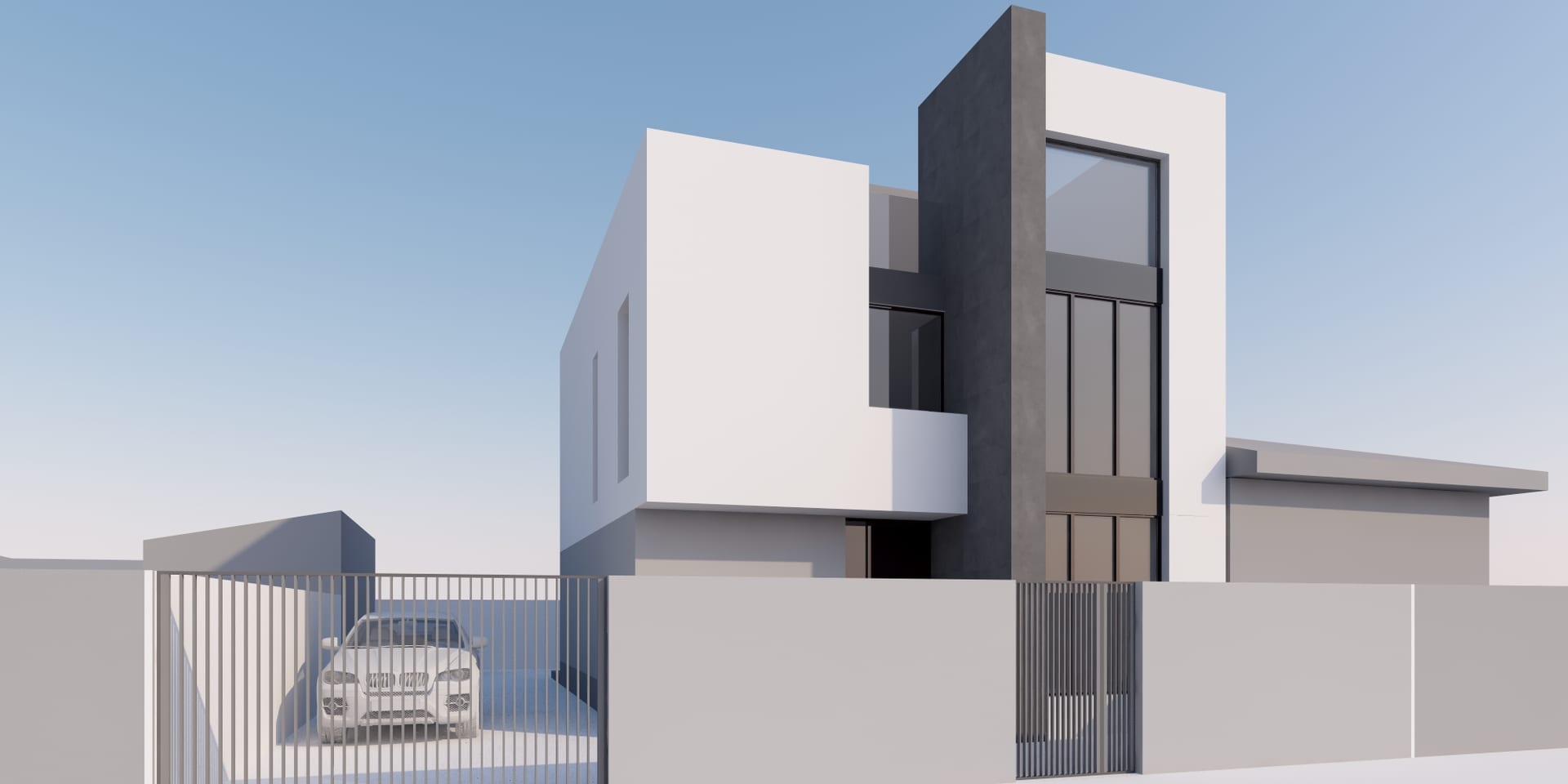 Casa Boccaccio — fațadă în perspectivă oblică