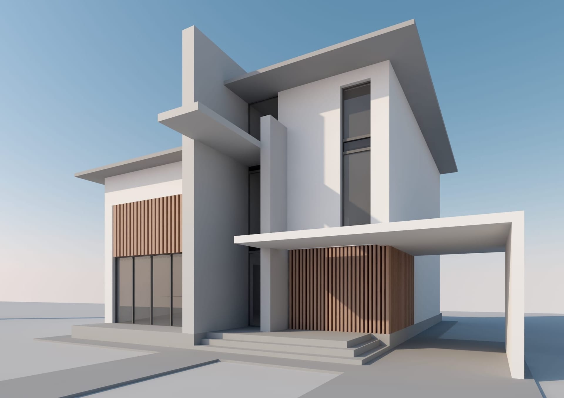 Casa Dinuț — perspectivă oblică, volumetrie P+1+M