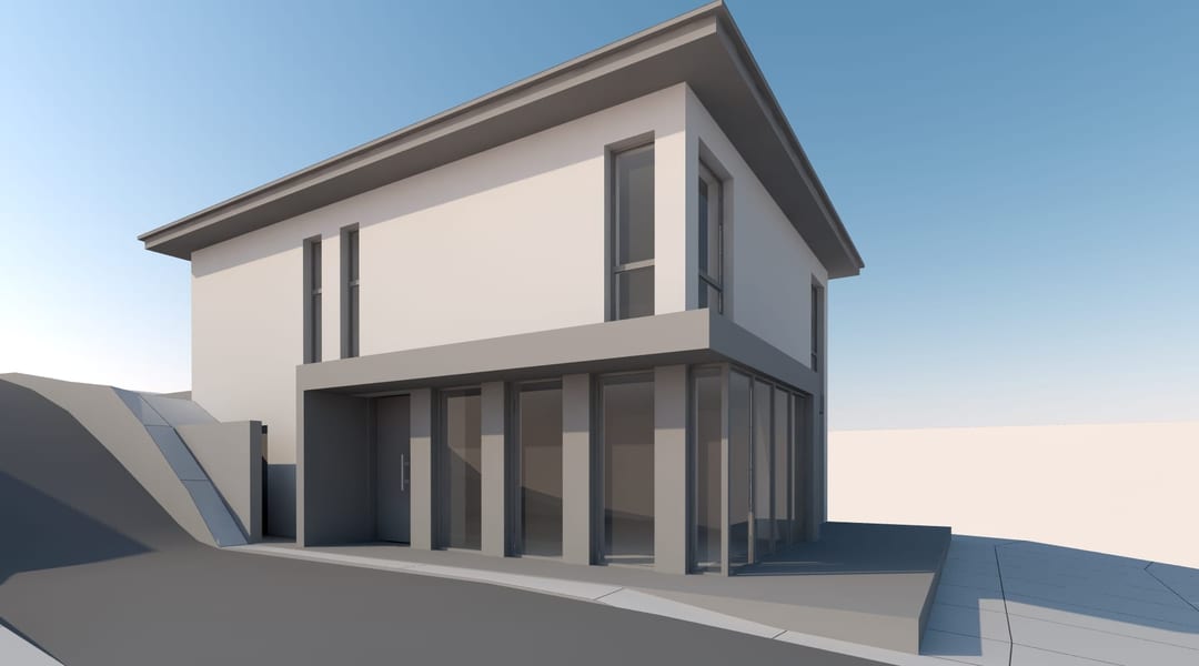 Casa Mic — fațada secundară cu împrejmuire parțială