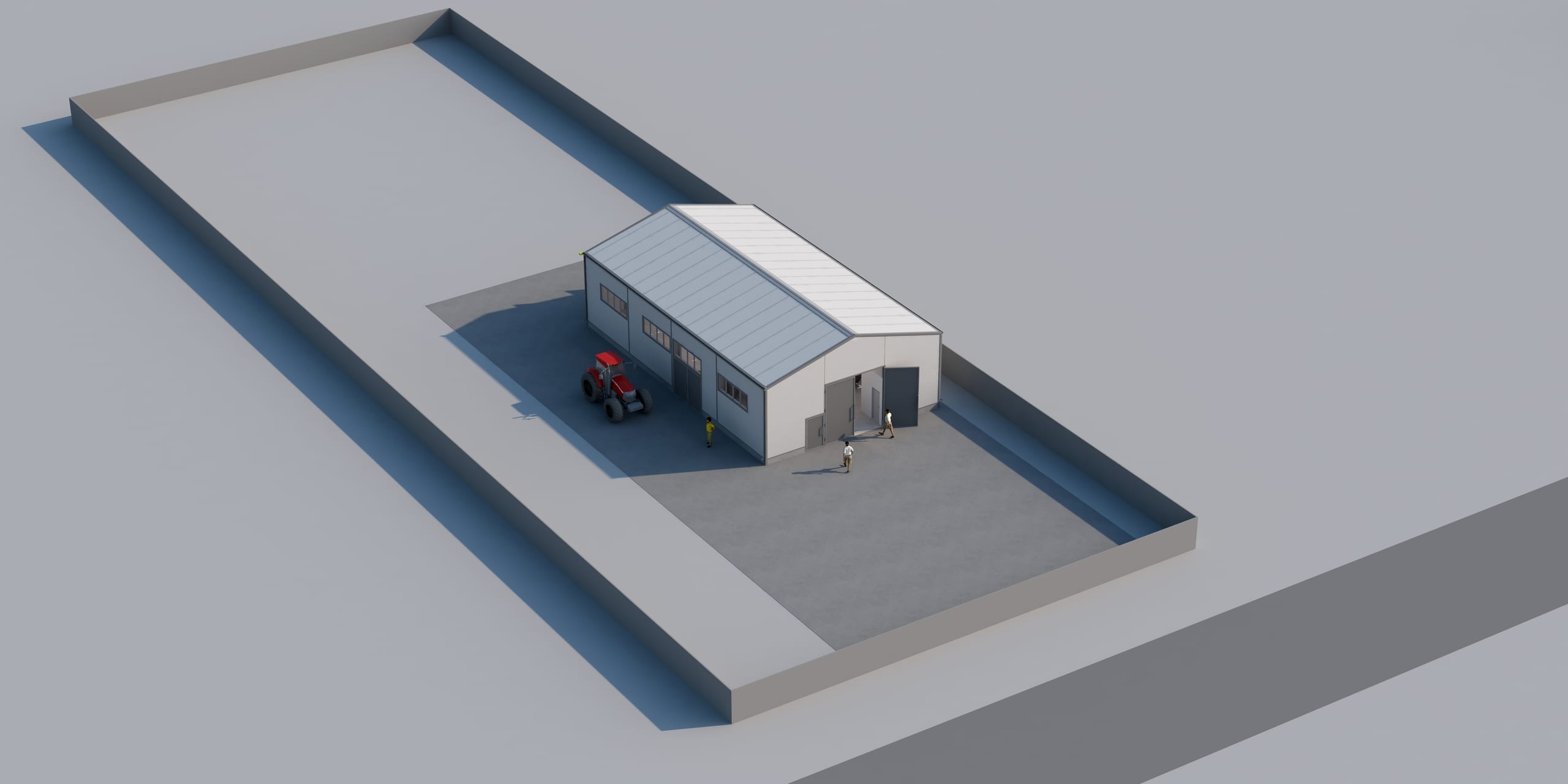 Hala JD Service — randare aeriană, amplasare pe teren