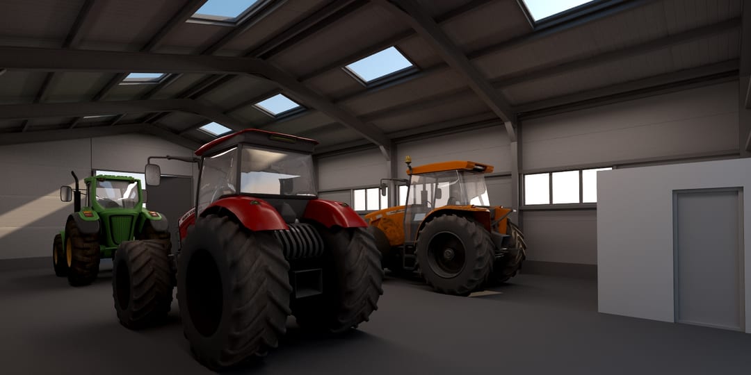 Hala JD Service — interior cu utilaje